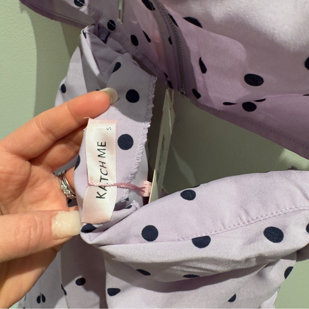 NWT- Katch Me Purple / Black Polka Dot Skirt Set Size Small - Picture 5 of 6